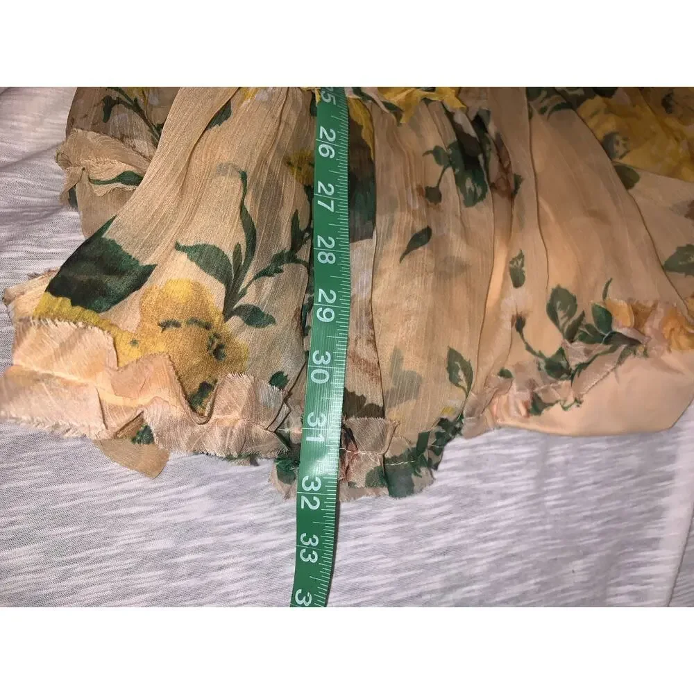 O.P.T Women's Floral Print Romantic Coquette Dress Yellow Size XS